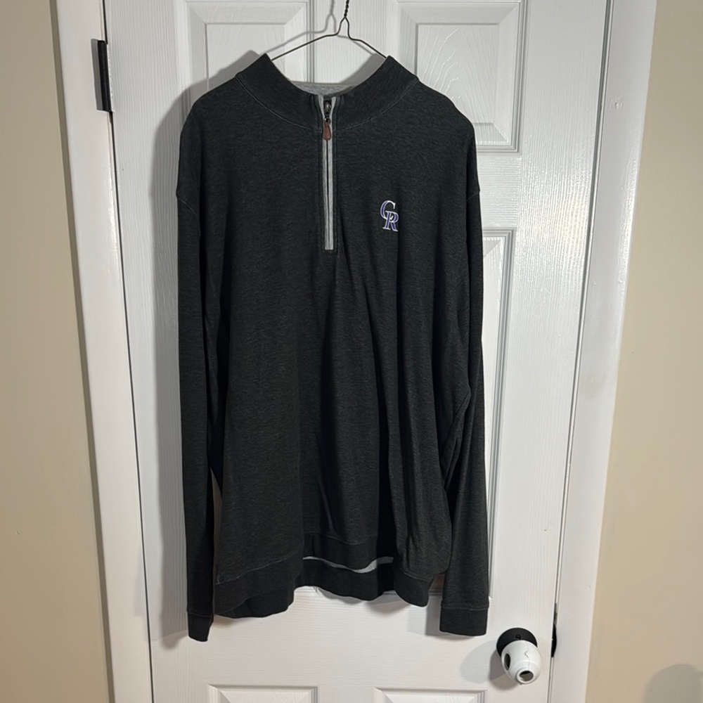 Johnnie-O Men's Heathered Grey Half-Zip Sweater XXL EUC